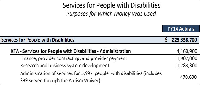 Services for People with Disabilities Administration Detailed Purposes